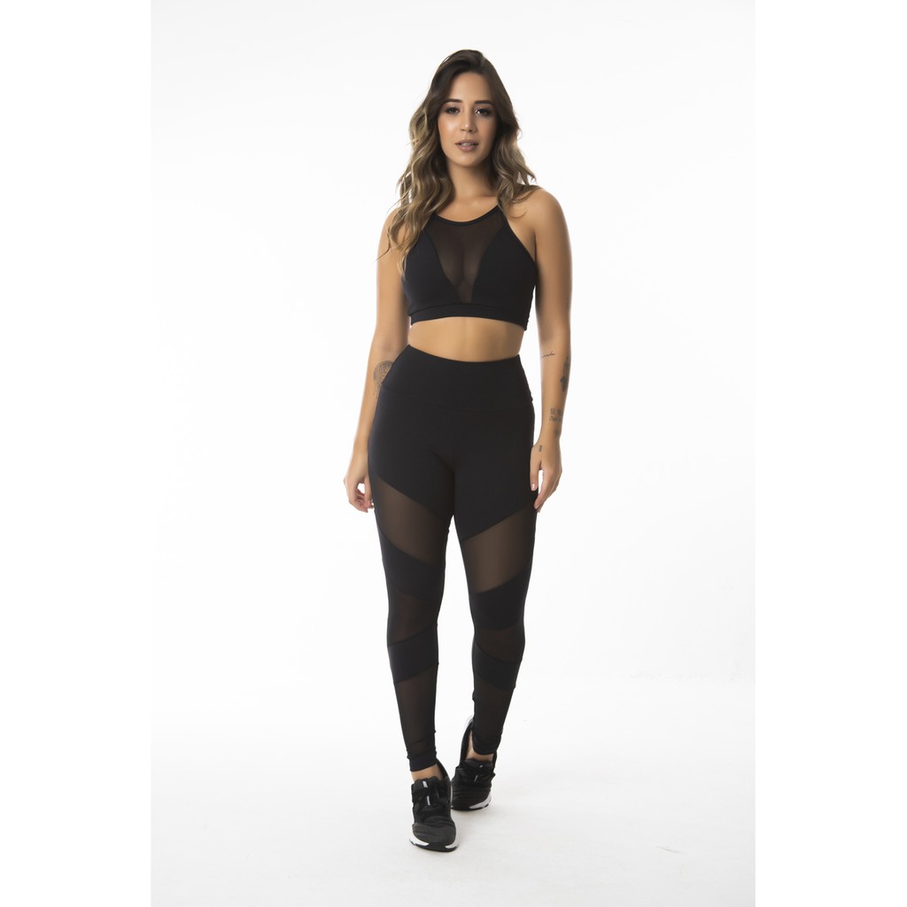 Conjunto Academia Fitness Calça Legguing Feminina Com Top