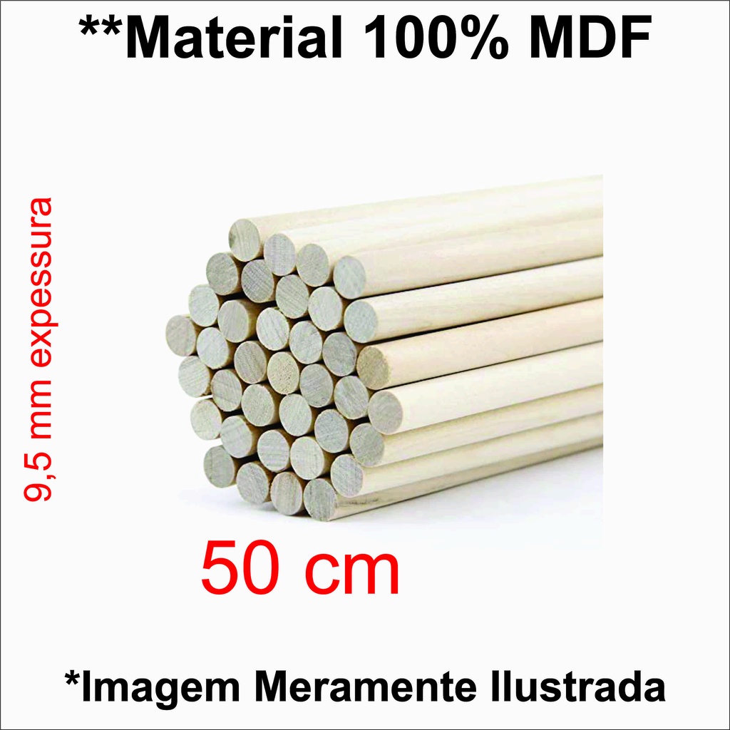 10 Cavilha pinus 50cm 9,5mm para Macramê Choche