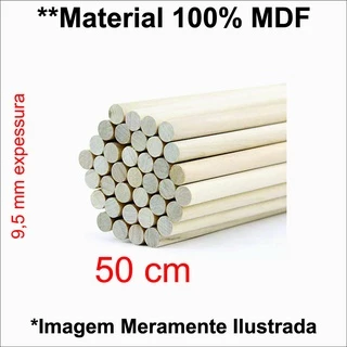 10 Cavilha pinus 50cm 9,5mm para Macramê Choche