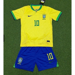 Kit Infantil Brasil I 2022/23 Nike Unisex Camisa e Shorts Amarela