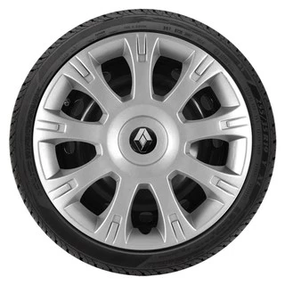 Jogo Calota Aro 14 Renault Sandero Logan 2009 2010 2011 2012 2013 Prata