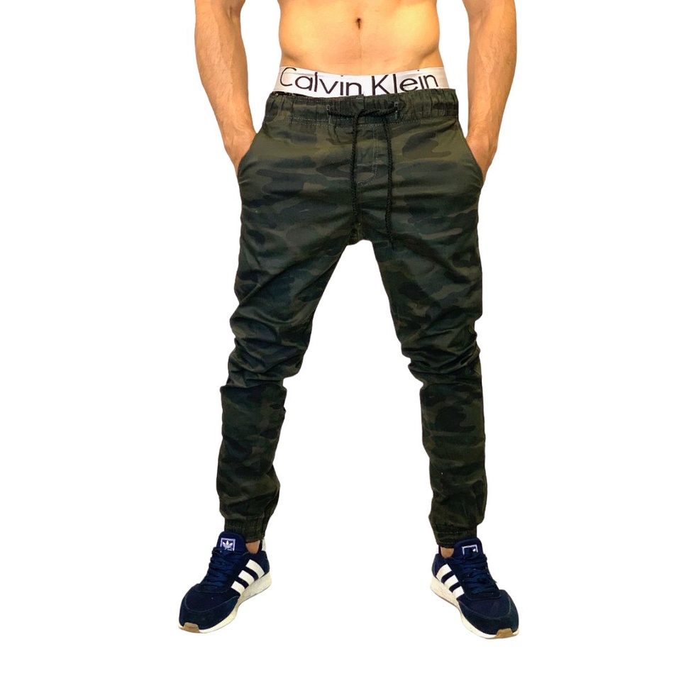 Calça Chino Jogger Flex Verde Militar