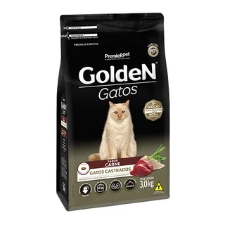 Ração Golden para Gatos Adultos Castrados Sabor Carne - 3Kg