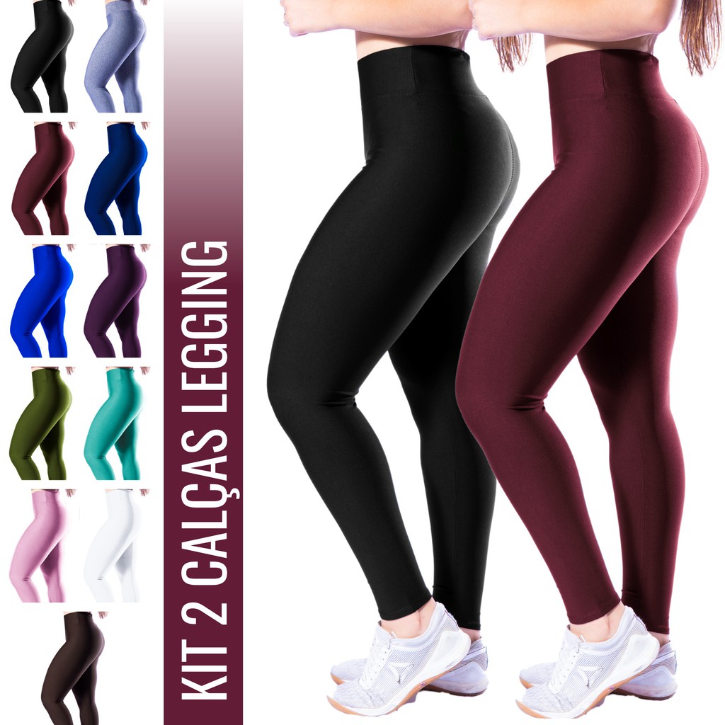 Calça Legging Feminina de Alta Qualidade Cintura Alta Canelada