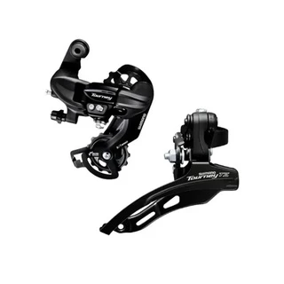 Kit Shimano Tourney Câmbio Traseiro Sem Gancheira Ty300 e Dianteiro tz510 Puxada Por Cima