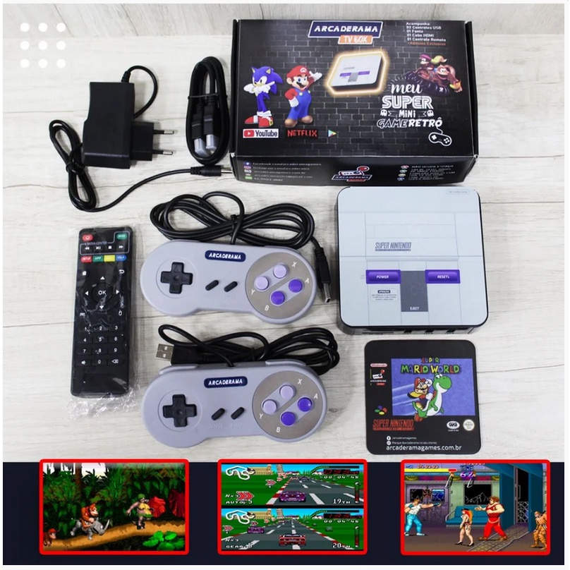 Vídeo Game Retro Tv Box 20 Mil Jogos Clássicos Antigos Mario