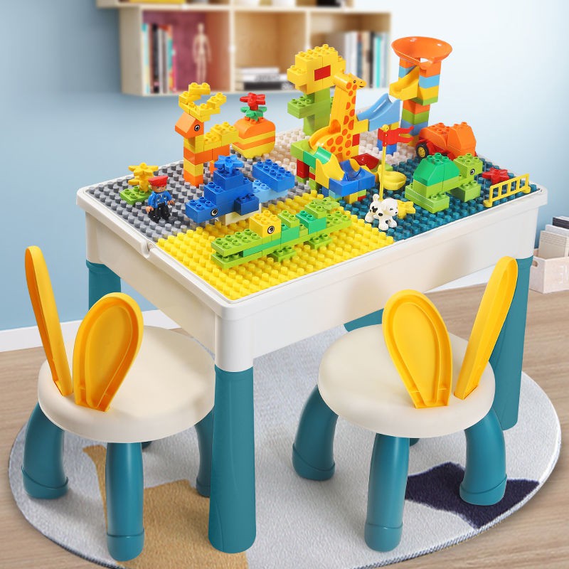 Fidget A mesa de constru o infantil multifuncional compat vel com Lego montando blocos de constru o de brinquedo intelectual com mesa e mesa de