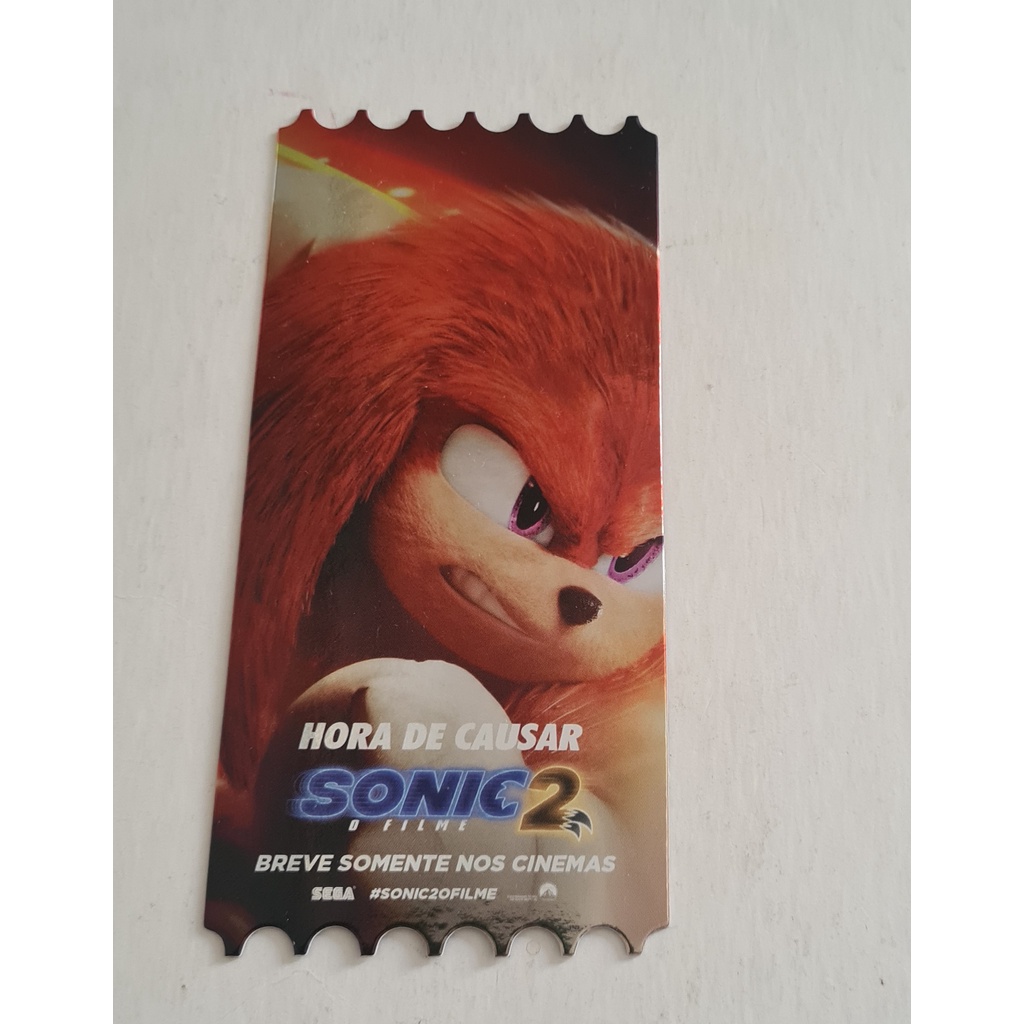 Ingresso Colecionável Filme Sonic Tails Cinemark