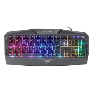 Teclado Gamer Adamantiun Nemesis Ak-1000 Qwerty Português Brasil Cor Preto Com Luz Rainbow