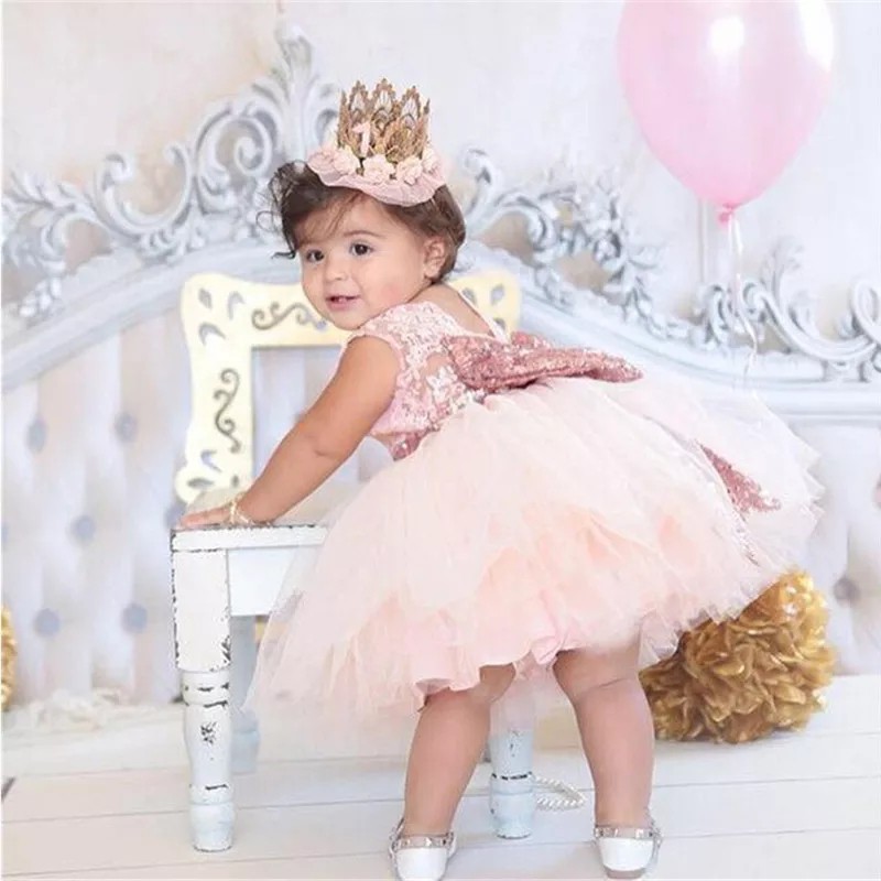 Vestido princesa rosa 1 ano