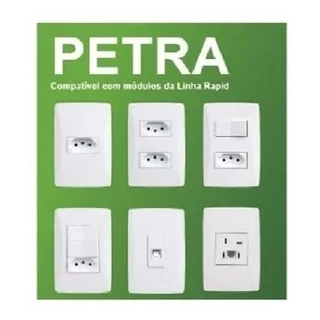Tomadas 10A/20A Interruptores Paralelo/Simples Placa Cega e Módulos Mec Tronic linha Petra (ACIMA DE 10 PEÇAS PREÇO ESPECIAL)