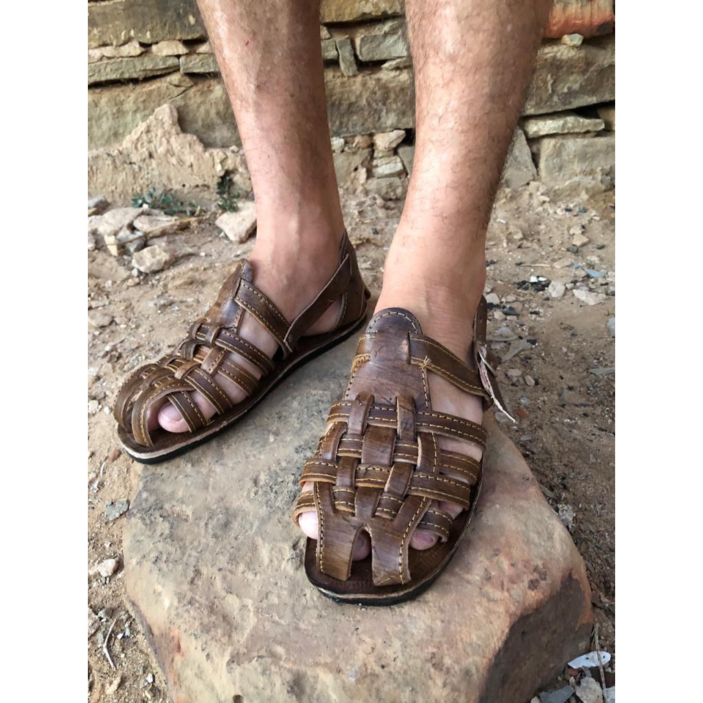 Sandalias masculinas sale de couro artesanal