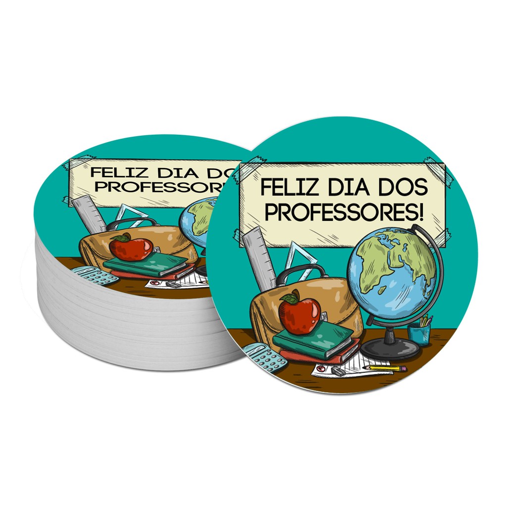 Kit Adesivos Redondo Cm Feliz Dia Dos Professores Shopee Brasil