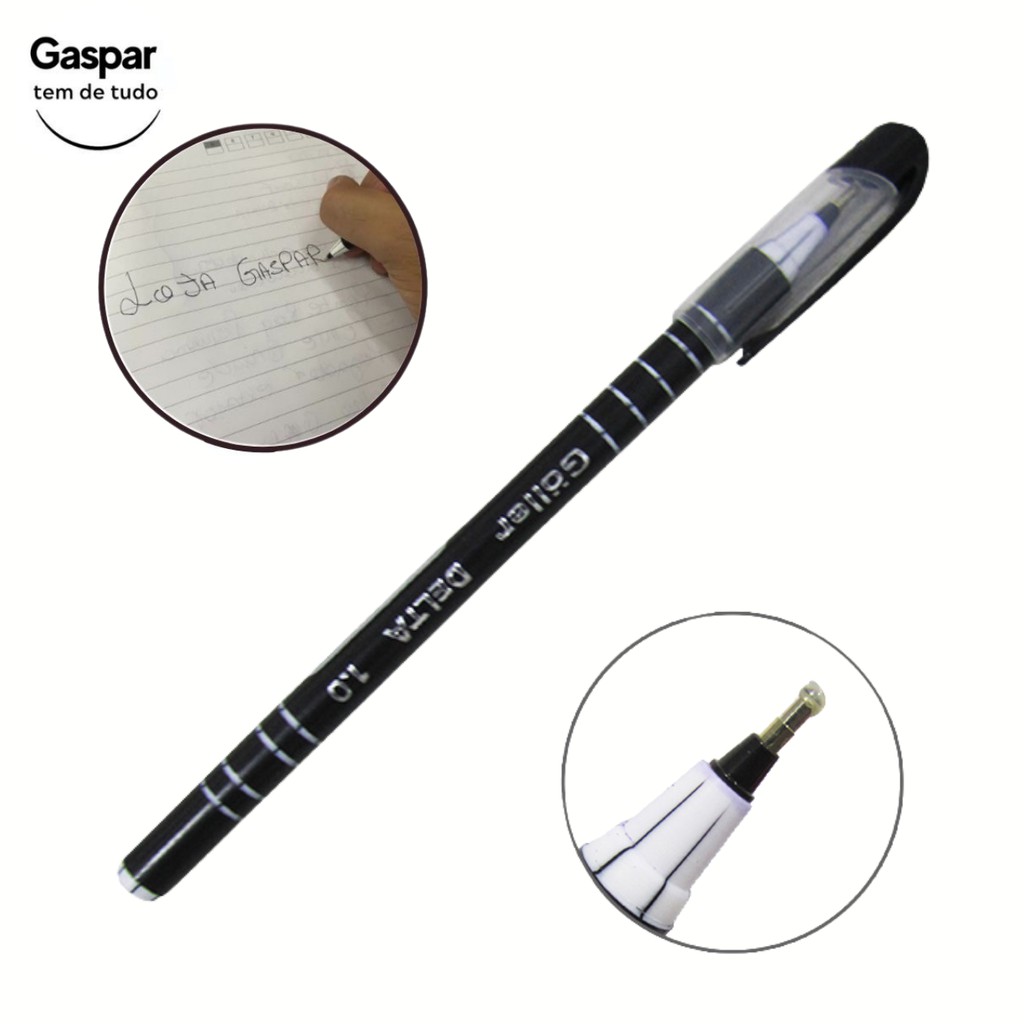 Caneta Esferografica Preta Ponta 0.7 escritório Goller