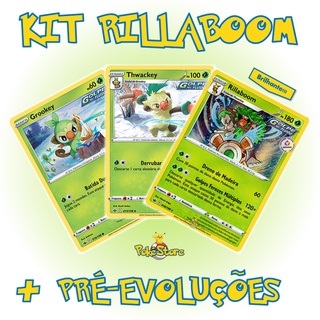 Kit Carta Pokémon Rillaboom Thwackey Grookey Espada Escudo
