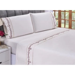 Jogo de Lençol Casal Cama Queen Imperial 4pçs 400 Fios Toque Macio