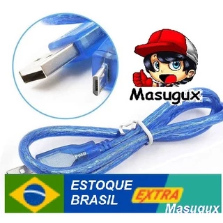 Cabo Micro Usb V8 Blindado Azul Para Arduino Leonardo, Yún, Micro, Due, ESP32