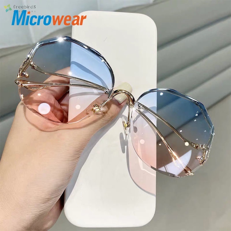 Óculos de sol sem aro em forma de coração para mulheres, lente gradiente,  armação metálica fina, óculos de amor, óculos UV400 - AliExpress