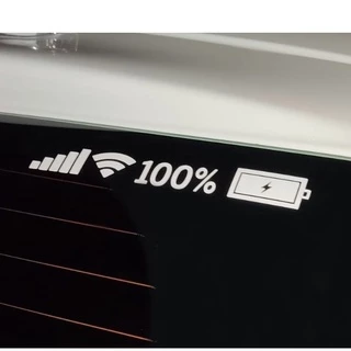 Adesivo wi-fi 100% bateria barra superior tela celular Sinal Do Telefone Móvel Etiqueta Carro Wi-Fi interface De Energia
