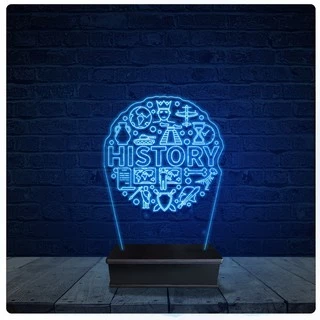 Luminária Led Acrilico Abajur - Professor História Curso