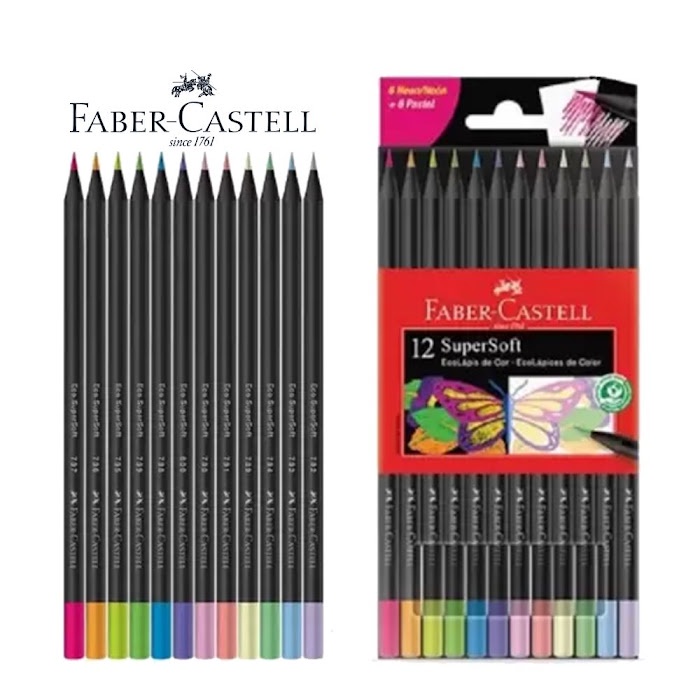 Lápis de cor Faber-Castell Neon com 6 cores