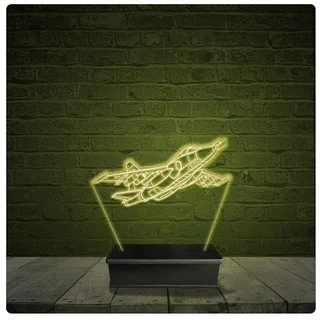 Led Luminária Acrílico Abajur - Jato Avião Caça