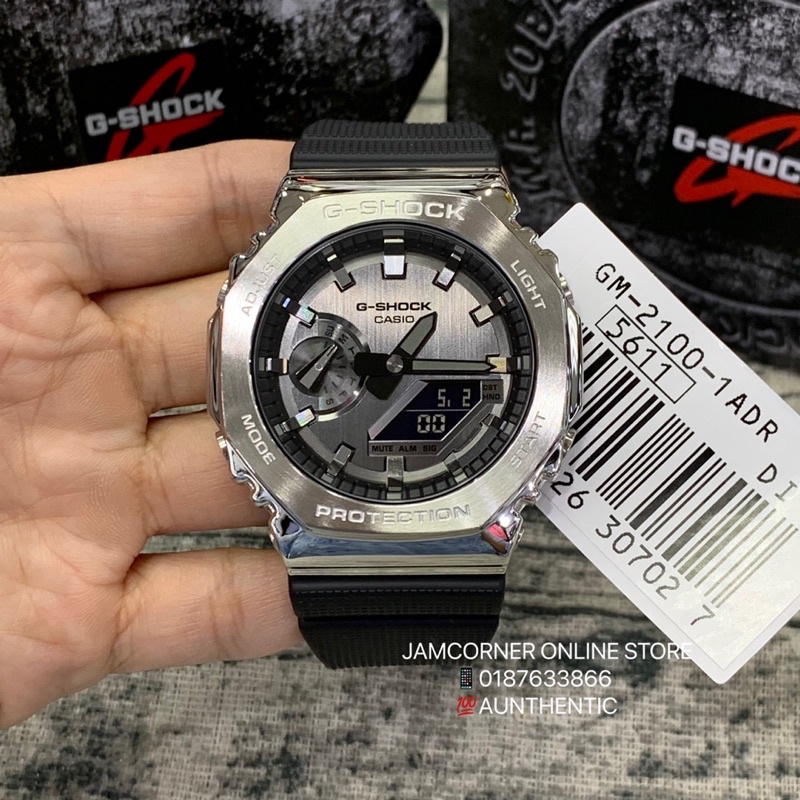 Casio G-SHOCK GM-2100-1A Relógio Esportivo Série Aço Caixa De Metal Prata Clássico De Negócios Z703