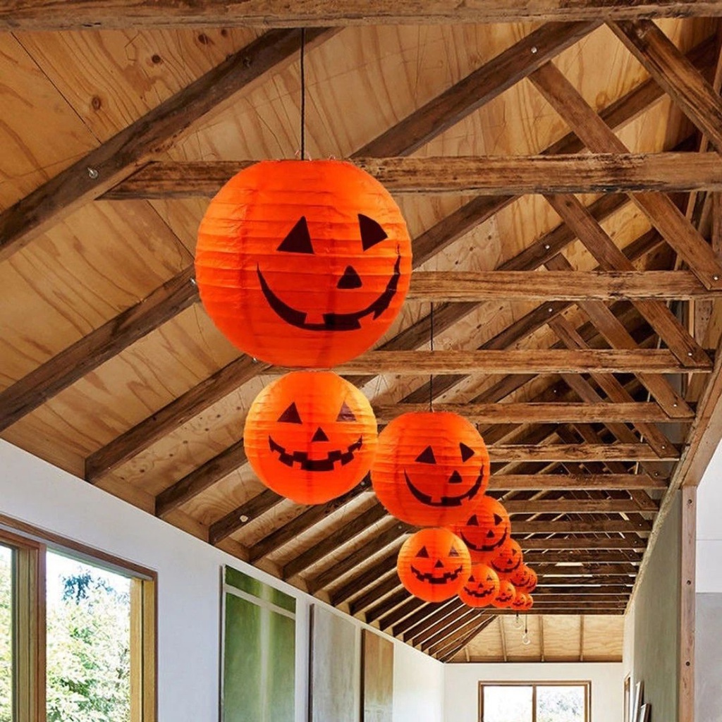 Luminária Japonesa Halloween Decorativa De Papel 30cm Shopee Brasil
