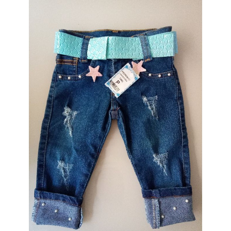 Calça jeans store para bebe menina