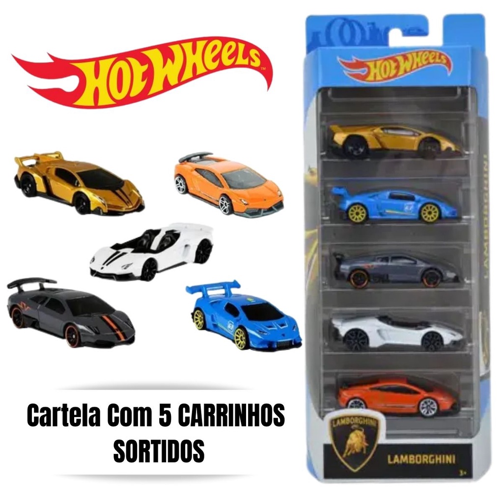 Pacote 5 Carrinhos Hot Wheels Sortidos Mattel - Clubinho do Desconto