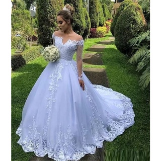 Vestido de noiva princesa 2024 azul