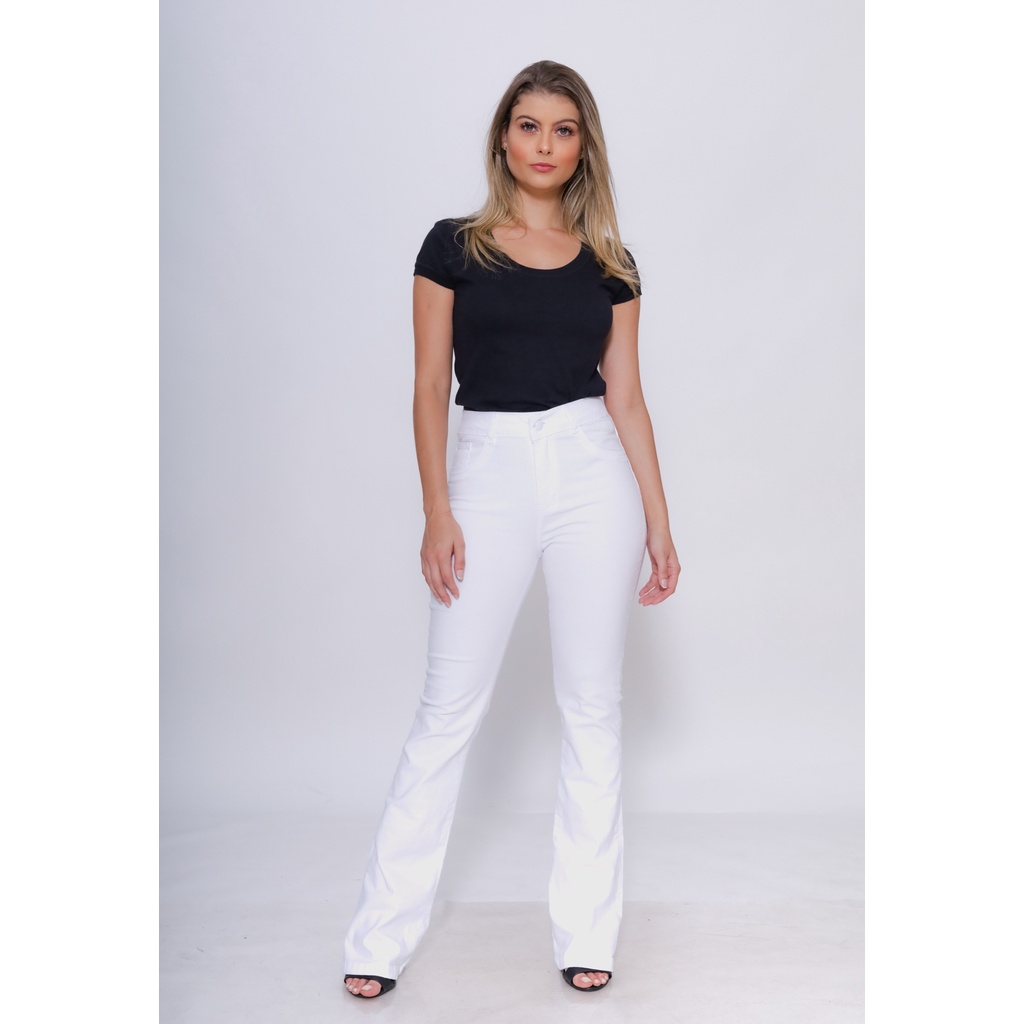 Calça jeans hot sale branca grossa