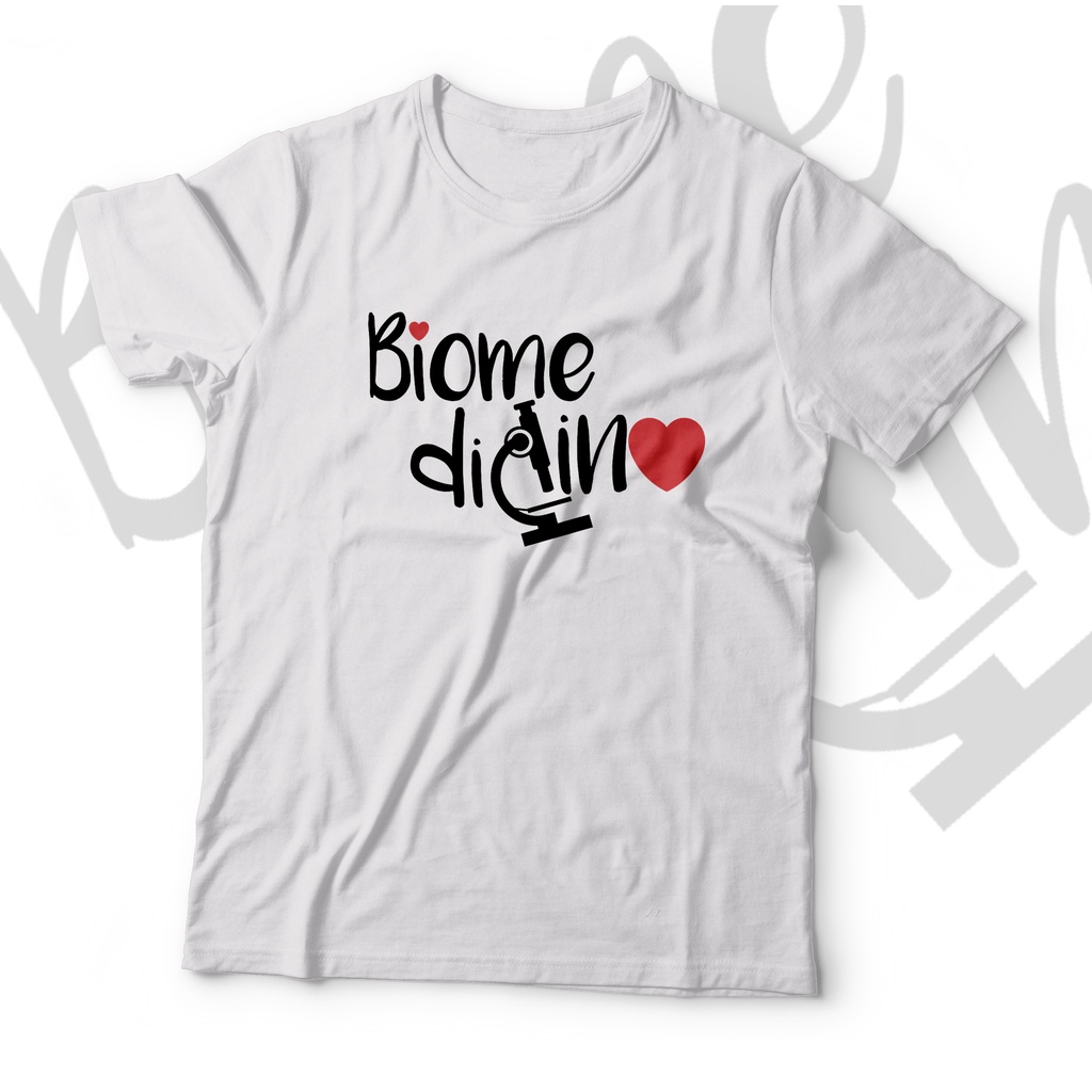 Camisa T-shirt Biomedicina Sublimada Branca Símbolo em Malha PP Antipiling  Faculdade de Biomedicina por Amor