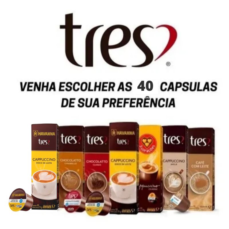 Kit 60 Cápsulas Três Corações Espressos Ganhe Lata Personalizada e  Exclusiva Café Fácil