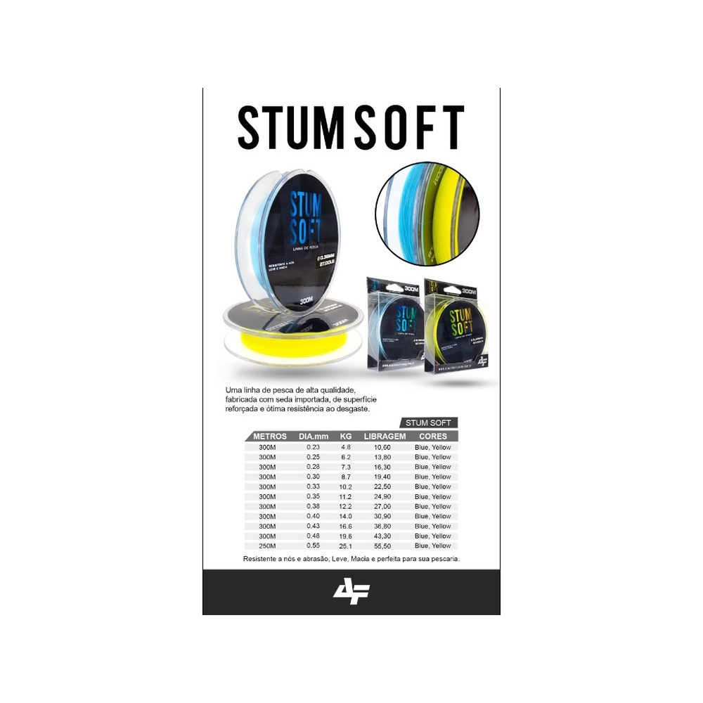 Linha Albatroz Fishing STUM Soft Blue 300m 0,30mm | Shopee Brasil