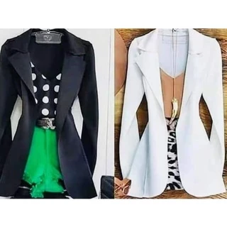 Blazer Feminino Max Casaquinho Acinturado Sobretudo Longo Neopreme Linda