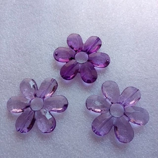 Flor Lilas de Acrilico 2 furos 4,6cm Pct 6 Unidades