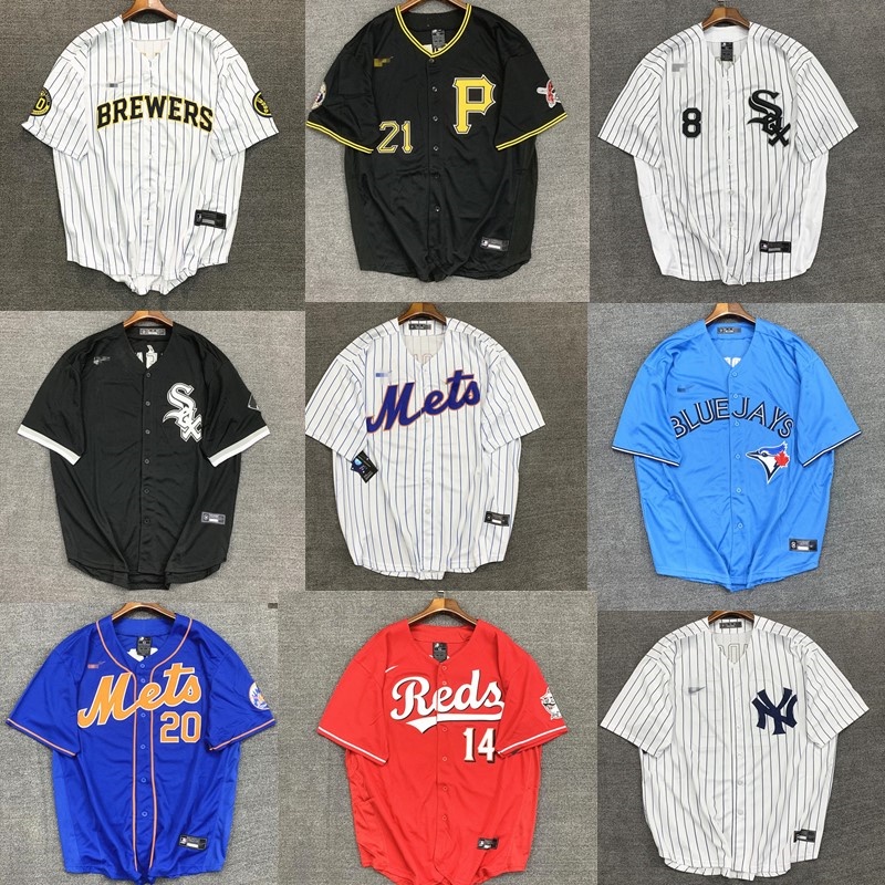 MLB Polera De Béisbol Retro Tiempo Calle Hip-Hop hiphop Cardigan bf  Uniforme De Longitud Media Manga