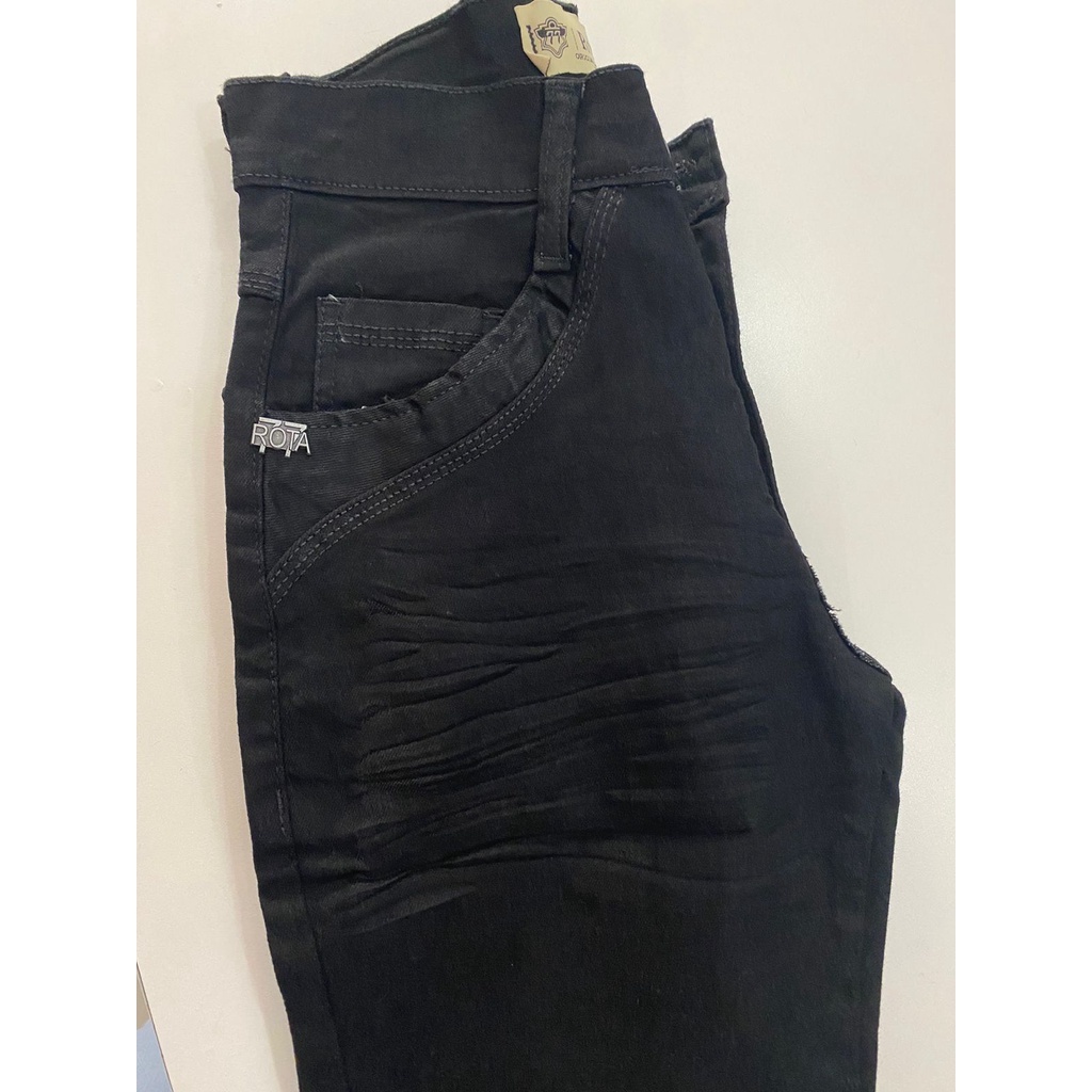 Calça Preta Rota77 Masculina modelo Skinny
