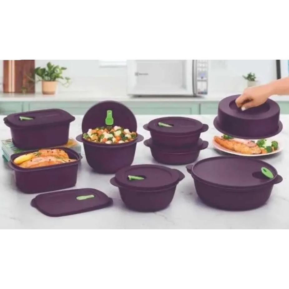 Kit PDA 11/2022 Microondas Roxo 8 peças Tupperware | Shopee Brasil