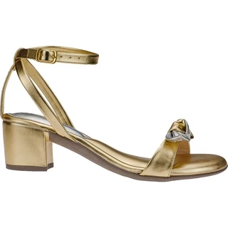 Saltinho Feminino Sandália Salto Grosso Baixo Confortável Branco Laçinho Tendência Shekinah Laço