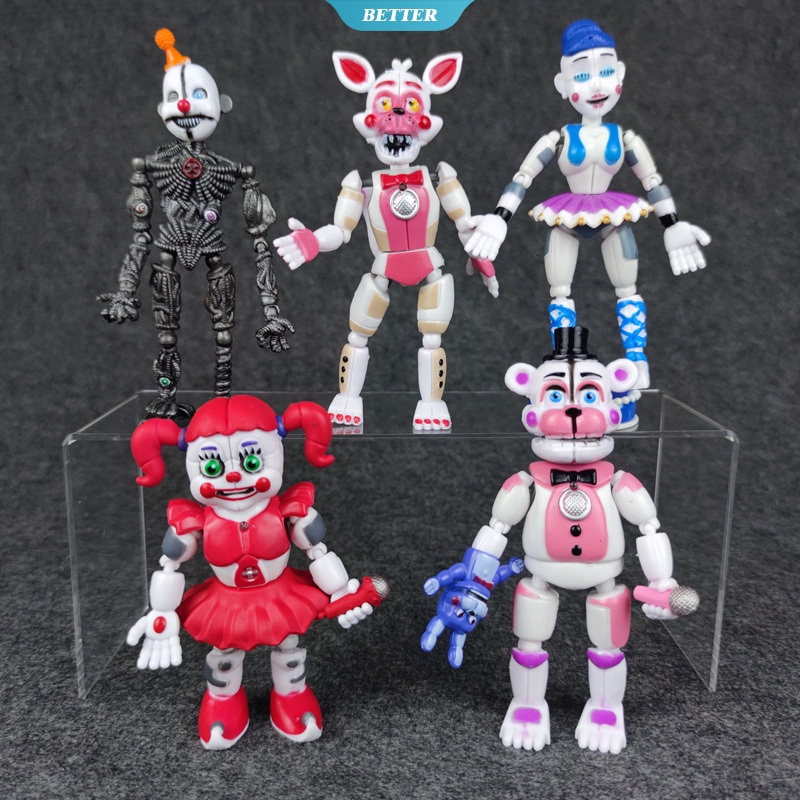 5 Pcs FNAF Brinquedos PVC 15 Centímetros Figura Irmã Localização