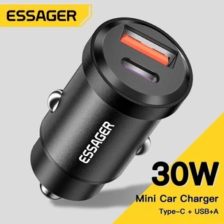 Essa Essager 30W USB Tipo C Mini Carregador De Carro Rápido 3.0 Para iP Huawei Auto PD 3.0 Celular