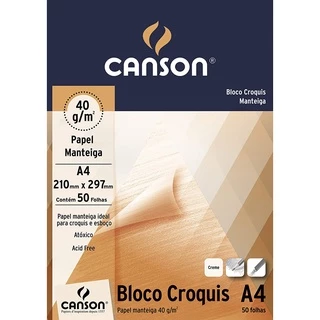 Bloco Croquis Papel Manteiga A4 40g Canson
