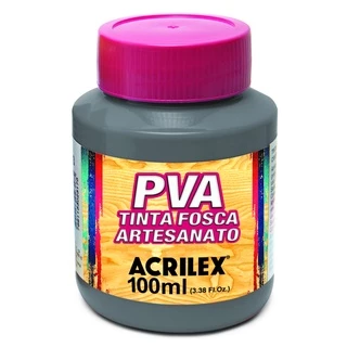 Tinta Fosca PVA Acrilex - Artesanato - MDF 100ml - CINZA LUNAR 574