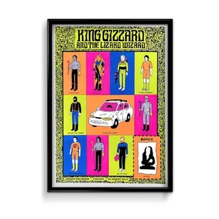 Quadro Decorativo Psicodélico King Gizzard & The Lizaamanho 60x4rd Wizzard Poster T0cm com Moldura