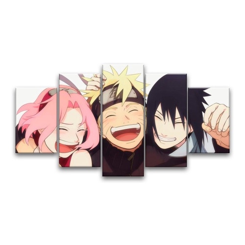 Quadro Mosaico 5 Peças Naruto Sakura Desenhos Animes Desenho