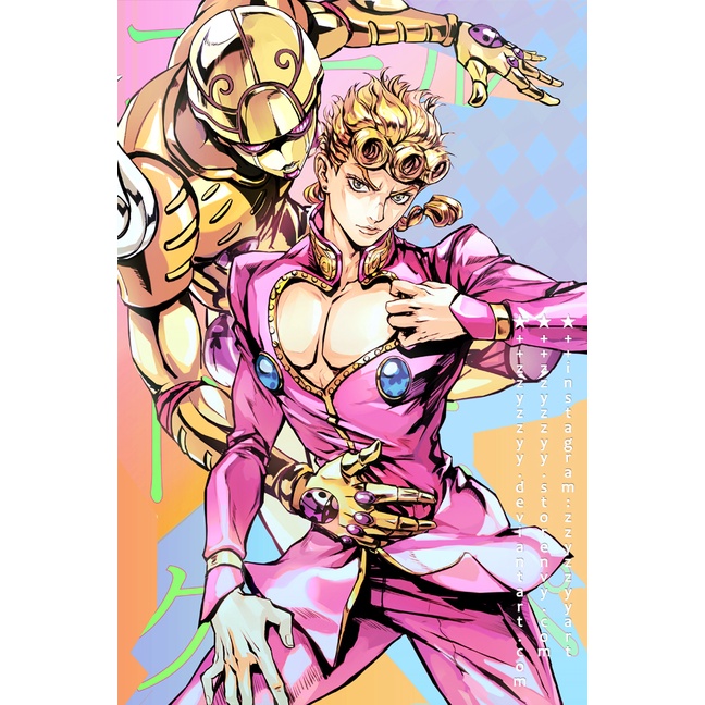 Placas holográficas Decorativas - Giorno Giovanna - Anime Jojo's