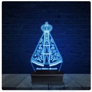 Luminária Led Acrilico Abajur - Maria Santa Mãe de Jesus