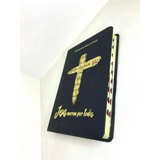 Bíblia Sagrada Jesus Morreu Por Todos Linha Ouro Almeida Revista E Atualizada Capa Preta Com Índice